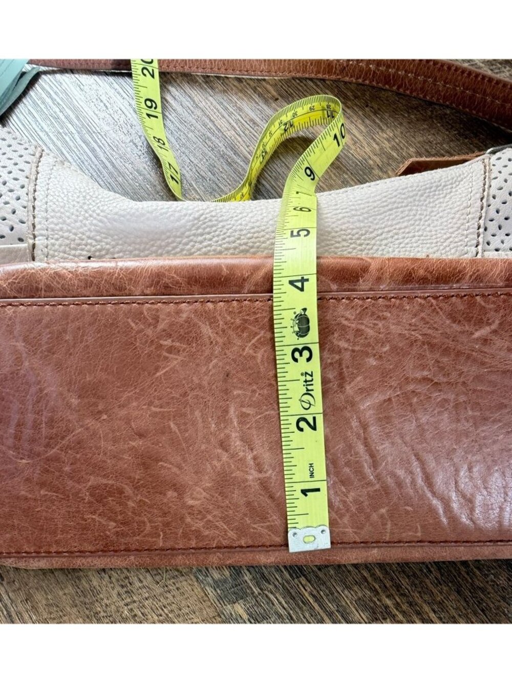 The Sak White Brown Leather Shoulder Bag Hobo Mint Tassel Women's Purse Cowgirl - Picture 7 of 7